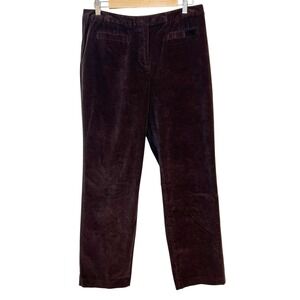 Vintage‎ Talbots Petites Stretch Velvet Pants Size 12 Dark Brown Comfortable